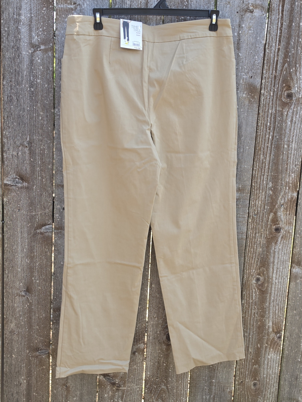 Time and Tru Pull-On Stretch Pants Women's XL (16–18) Average Khaki Straight Leg - Picture 2 of 11